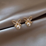 Orecchini in Perla a Forma di Farfalla Vintage - Emma e Gemma