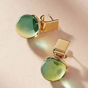 Orecchini vintage con cristallo verde in oro - Emma e Gemma