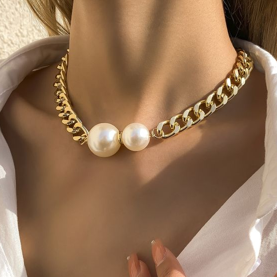 Collana Elegante a Catena con Doppie Perle - Emma e Gemma