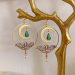 Orecchini Vintage Libellula Luna Dorata - Emma e Gemma