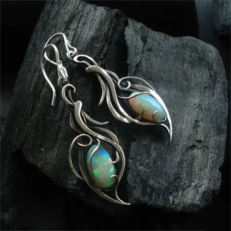 Orecchini vintage in opale blu in argento sterling - Emma e Gemma