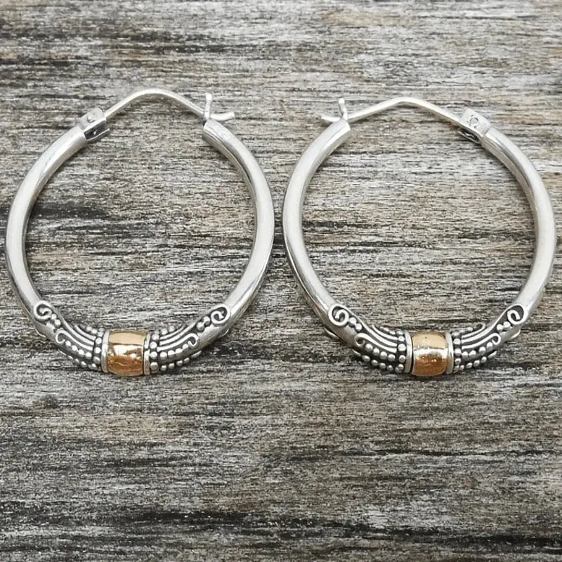 Orecchini in Argento Vintage con Motivo Inciso - Emma e Gemma