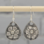 Orecchini a Goccia di Fiori Vintage in Argento - Emma e Gemma