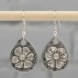 Orecchini a Goccia di Fiori Vintage in Argento - Emma e Gemma