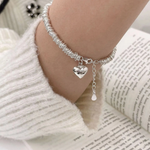 Bracciale Elegante in Argento a Forma di Cuore - Emma e Gemma