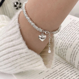 Bracciale Elegante in Argento a Forma di Cuore - Emma e Gemma