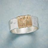 Anello in Argento con Fili Dorati Vintage - Kaja i Maja