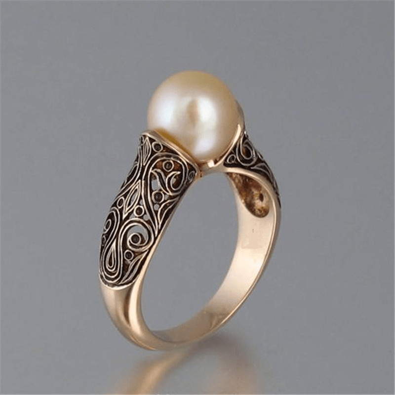 Anello Vintage in Oro con Perla - Emma e Gemma