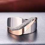 Anello in Zirconia Vintage Oro Rosa e Argento - Emma e Gemma