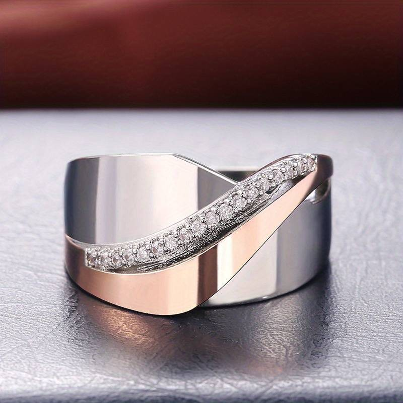 Anello in Zirconia Vintage Oro Rosa e Argento - Emma e Gemma