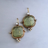Orecchini Vintage Verde e Perla - Emma e Gemma