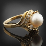 Anello Elegante con Perla e Oro Brillante - Emma e Gemma