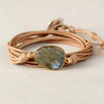 Bracciale in Pelle Vintage con Pietre - Emma e Gemma