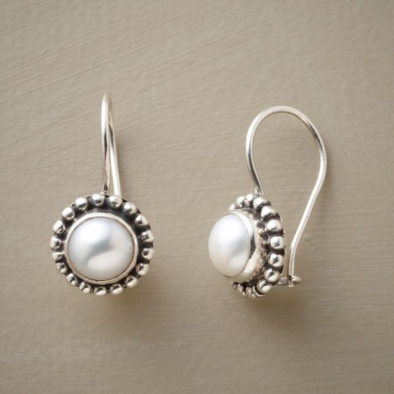 Orecchini Vintage Incastonati in Argento e Perla - Emma e Gemma