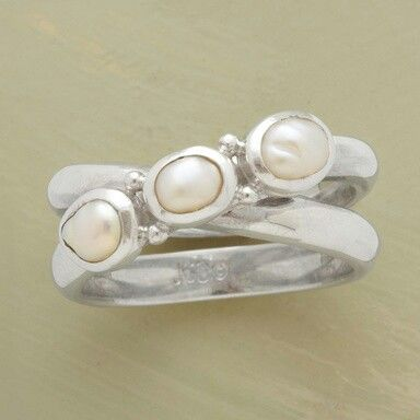 Anello in Argento con Perle Intarsiate Vintage - Emma e Gemma