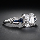Brillante Anello Vintage in Blu e Argento - Kaja i Maja