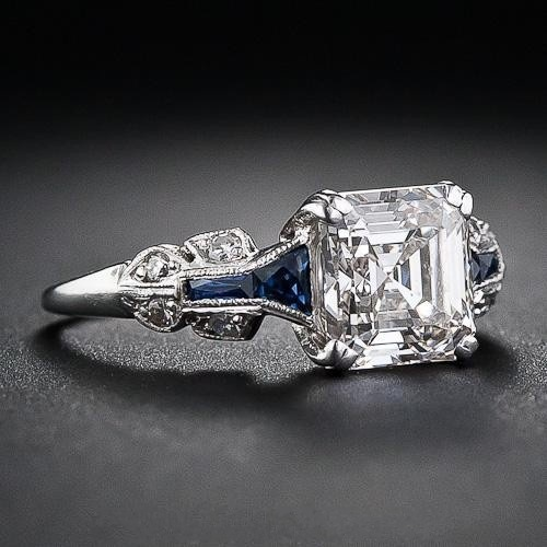 Brillante Anello Vintage in Blu e Argento - Kaja i Maja