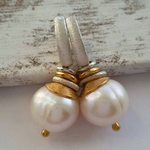 Orecchini Vintage in Perla Bianca e Oro - Emma e Gemma