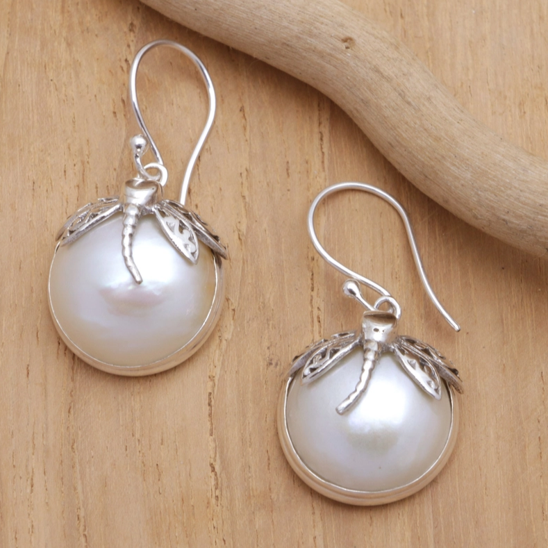 Orecchini Vintage a Libellula con Perle - Emma e Gemma