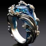 Anello Vintage in Cristallo Ondulato | Gioielli Sostenibili Ispirati all'Oceano - Emma e Gemma