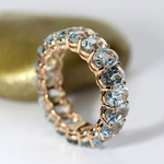 Anello Vintage in Vetro Blu Intarsiato con Oro - Emma e Gemma