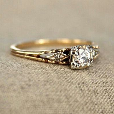 Anello in Oro Fine con Zirconia Vintage - Kaja i Maja