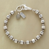 Bracciale Vintage in Argento con Perline Cubiche - Emma e Gemma
