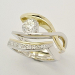 Anello Vintage a Strati in Oro e Argento con Zirconia - Emma e Gemma