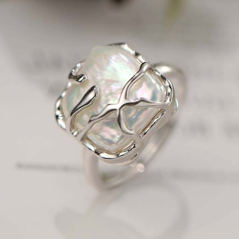 Anello Vintage in Perle e Argento - Emma e Gemma