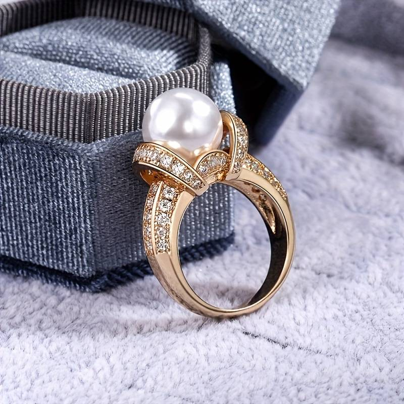 Anello Vintage Perla Oro Luminoso - Emma e Gemma