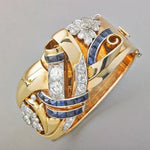 Anello Vintage in Oro con Zirconia Blu - Kaja i Maja
