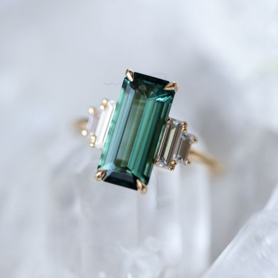 Anello Vintage in Vetro Cubico Turchese - Emma e Gemma