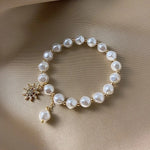 Bracciale con Pendente in Perla Bianco Oro e Girasole - Emma e Gemma