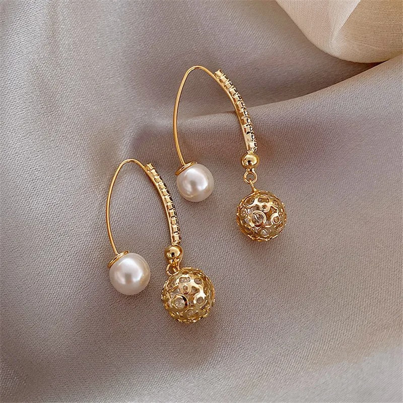 Orecchini Pendenti Vintage in Oro e Perle - Emma e Gemma