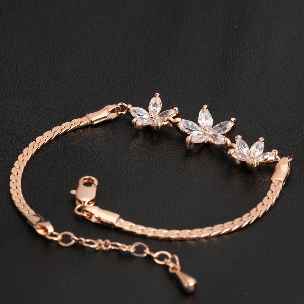 Bracciale in Cristallo Floreale Vintage Oro Rosa - Emma e Gemma