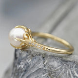 Anello Centrotavola Vintage in Oro con Perla - Emma e Gemma