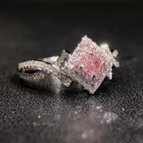 Anello Vintage in Diamante Rosa e Cristallo - Emma e Gemma
