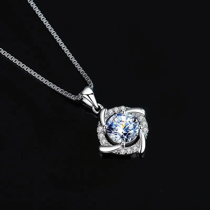 Collana di Cristallo a Forma di Fiore Argento - Emma e Gemma