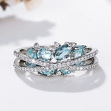 Anello con Croce in Gemma Blu Argento - Emma e Gemma
