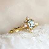 Anello Vintage in Perla Blu Cielo - Emma e Gemma