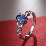 Anello in Argento con Cristallo Blu Vintage - Emma e Gemma