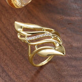 Anello Vintage in Oro a Foglia Intrecciata - Emma e Gemma