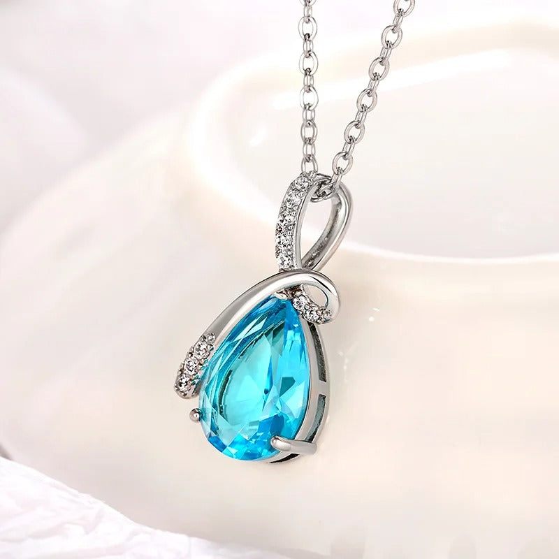 Collana Vintage in Argento a Goccia Acqua - Emma e Gemma