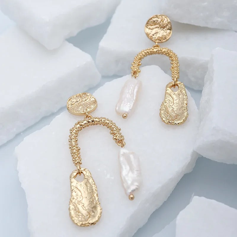 Orecchini Pendenti in Perle d'Acqua Dolce Vintage Oro - Emma e Gemma