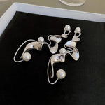 Orecchini Astratti in Argento con Perle Vintage - Emma e Gemma
