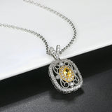 Collana Retro Argento Giallo con Gemma e Cristallo - Emma e Gemma