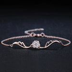 Bracciale Fiore in Cristallo Scintillante Oro Rosa Classico - Emma e Gemma