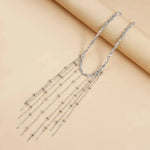 Collana con Frange d'Argento e Catena di Perline - Emma e Gemma