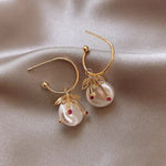 Orecchini Vintage in Oro e Perla a Ciliegia - Emma e Gemma