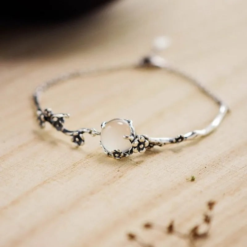 Bracciale Vintage in Argento con Rami di Fiori - Emma e Gemma